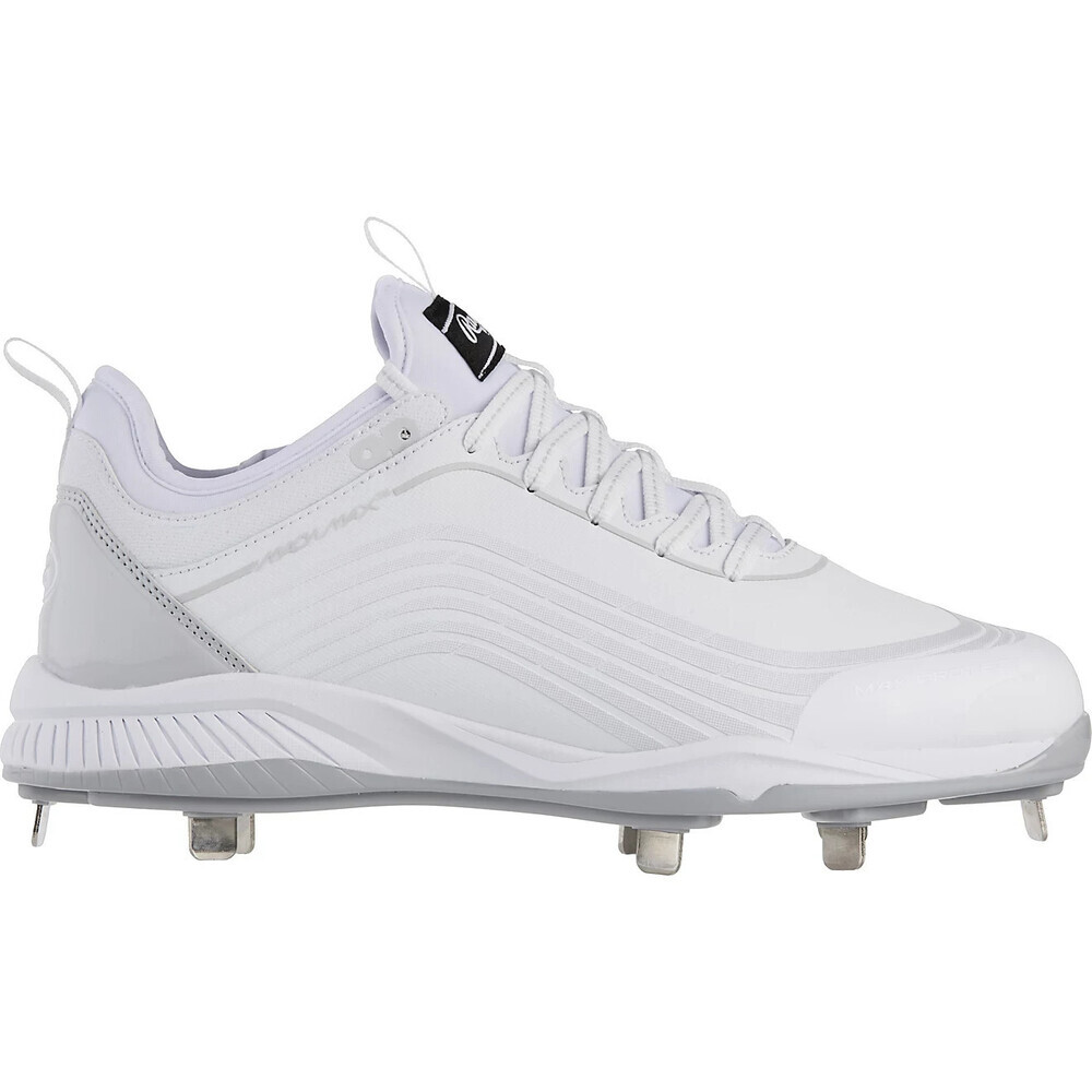 Rawlings Bullpen 174930 Men's US 8 White Lace Up Metal Baseball Cleats ZAP505